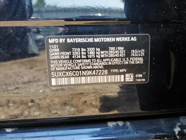 2022 BMW X7 M50I 5UXCX6C01N9K47228