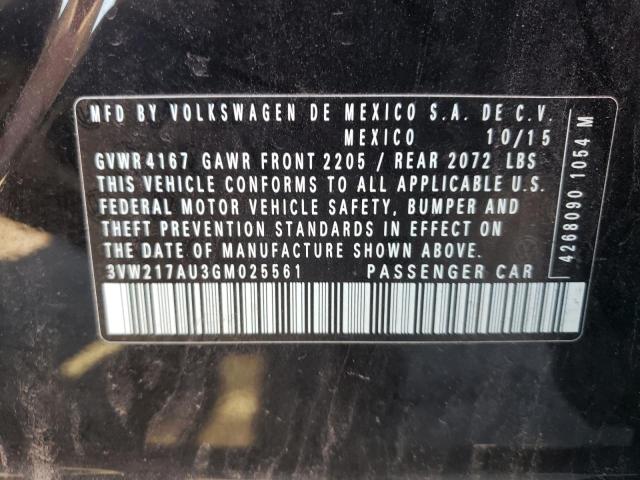 2016 VOLKSWAGEN GOLF S/SE 3VW217AU3GM025561