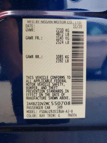 2021 NISSAN LEAF SL PL 1N4BZ1DV2MC550708