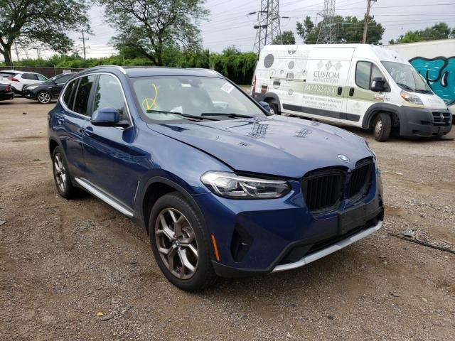 Salvage cars for sale from Copart Wheeling, IL: 2022 BMW X3 XDRIVE3