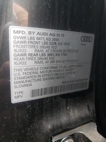 2019 AUDI Q8 PREMIUM WA1EVAF18KD029149