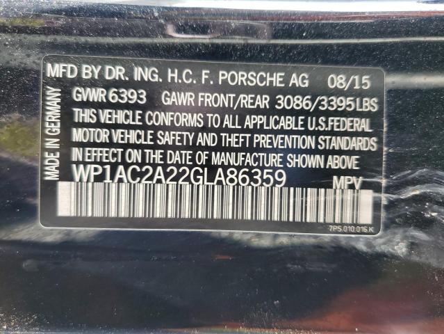 2016 PORSCHE CAYENNE TU WP1AC2A22GLA86359
