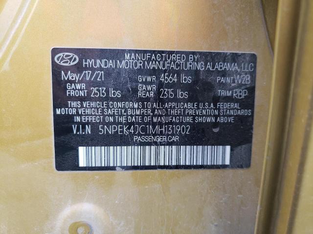 2021 HYUNDAI SONATA N L 5NPEK4JC1MH131902