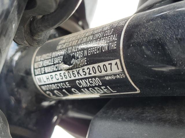 2019 HONDA CMX500 MLHPC5606K5200071