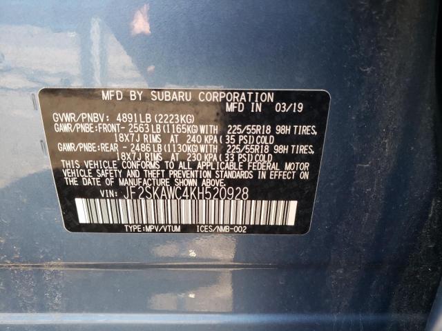 JF2SKAWC4KH520928 Subaru Forester Touring