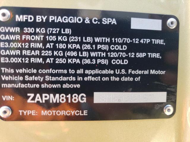 2021 VESPA PRIMAVERA ZAPM818G8M5905157