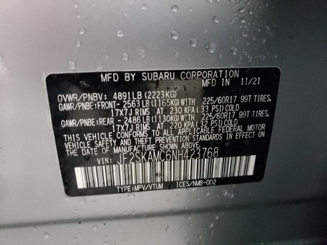 2022 SUBARU FORESTER W JF2SKAMC6NH423768