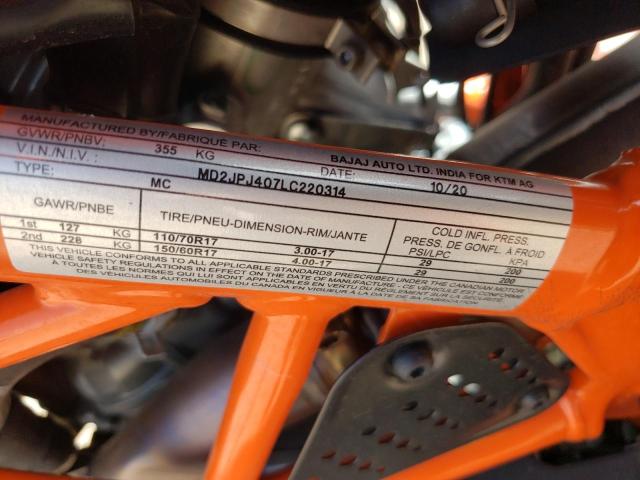 2020 KTM 390 DUKE MD2JPJ407LC220314