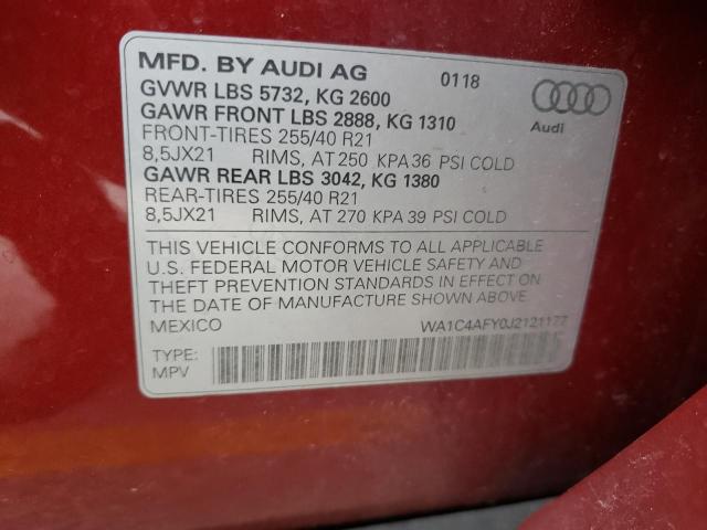 2018 AUDI SQ5 PRESTI WA1C4AFY0J2121177