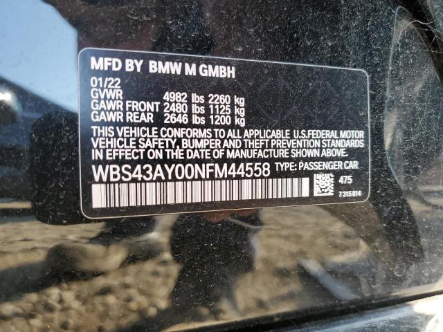 2022 BMW M3 COMPETI WBS43AY00NFM44558