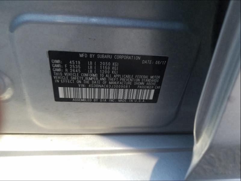 4S3BNAC63J3009081 2018 Subaru Legacy 2.5 2.5L