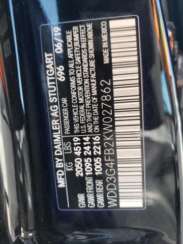 2019 MERCEDES-BENZ A 220 4MAT WDD3G4FB2KW027862