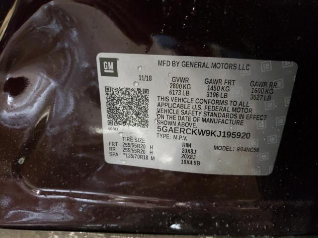 2019 BUICK ENCLAVE PR 5GAERCKW9KJ195920