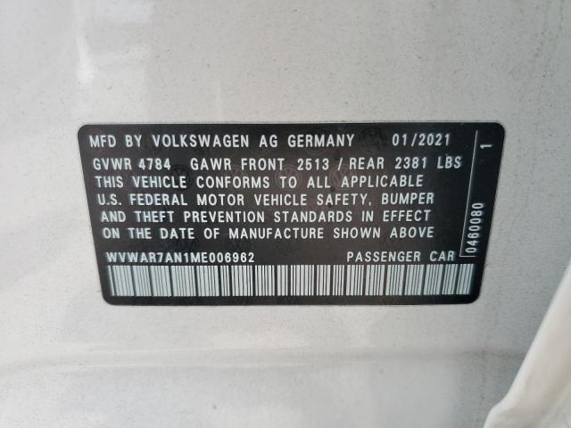 2021 VOLKSWAGEN ARTEON SE WVWAR7AN1ME006962