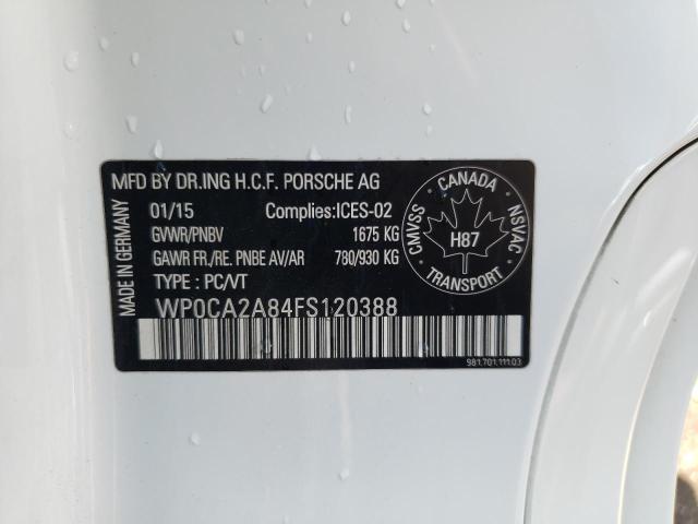 2015 PORSCHE BOXSTER WP0CA2A84FS120388