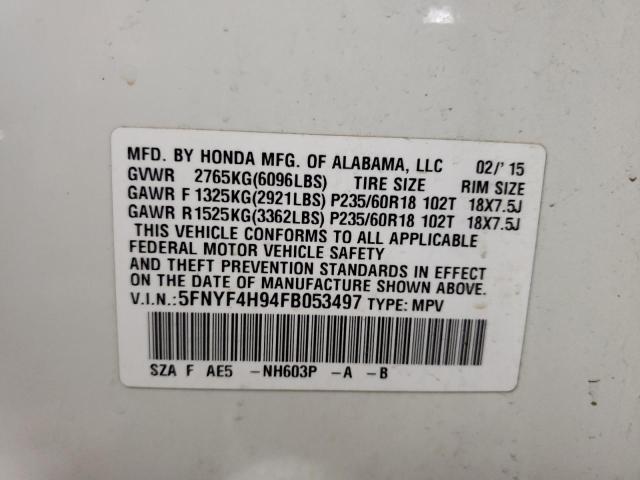 2015 HONDA 100 5FNYF4H94FB053497