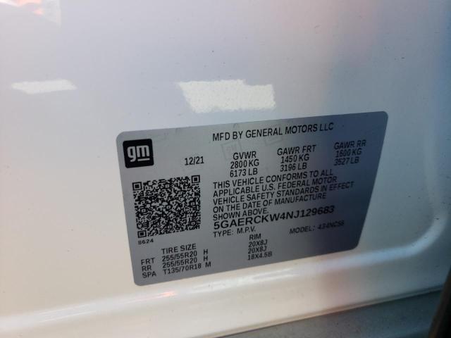 2022 BUICK ENCLAVE PR 5GAERCKW4NJ129683