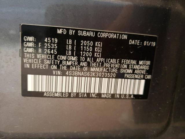 2019 SUBARU LEGACY SPO 4S3BNAS63K3023520