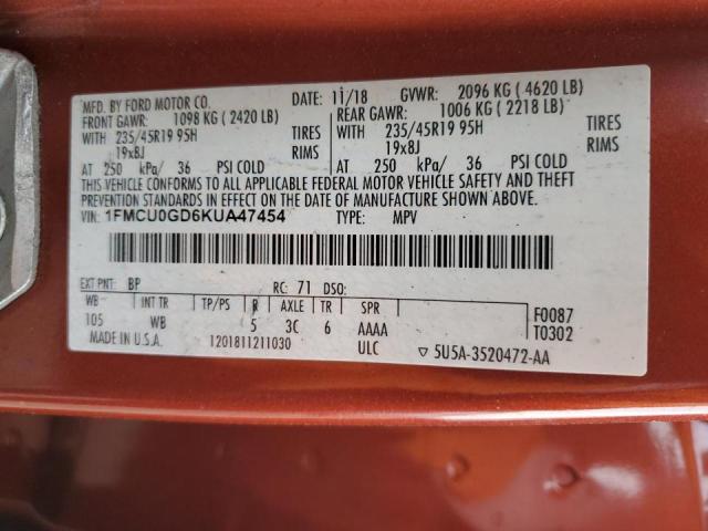 1FMCU0GD6KUA47454 Ford ESCAPE SE