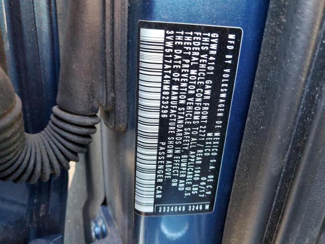 2017 VOLKSWAGEN BEETLE S/S 3VW517AT4HM823296