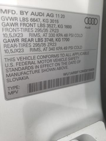 2021 AUDI RS Q8 WU1ARBF12MD018409