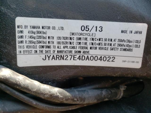 2013 YAMAHA FZ8 N JYARN27E4DA004022
