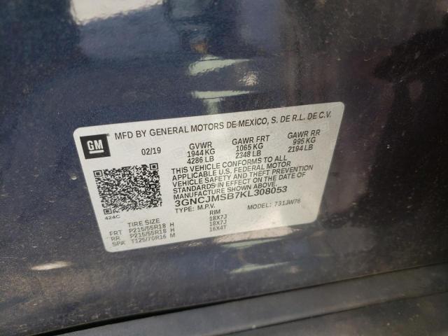 2019 CHEVROLET TRAX PREMI 3GNCJMSB7KL308053