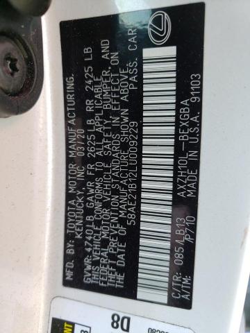 2020 LEXUS ES 300H LU 58AE21B12LU009229