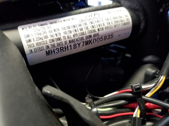 2021 YAMAHA YZFR3 A MH3RH18Y7MK005935