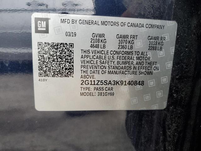 2019 CHEVROLET IMPALA 1LT 2G11Z5SA3K9140848