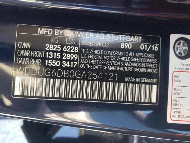 2016 MERCEDES-BENZ S 550E WDDUG6DB0GA254121