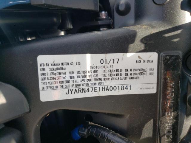 2017 YAMAHA XSR900 JYARN47E1HA001841