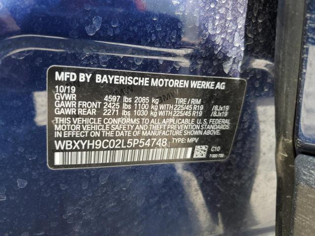 2020 BMW X2 SDRIVE2 WBXYH9C02L5P54748