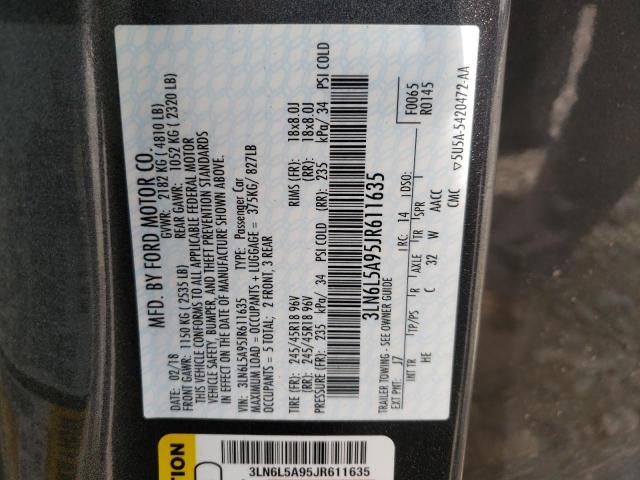 2018 LINCOLN MKZ PREMIE 3LN6L5A95JR611635