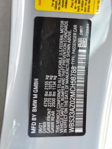 2021 BMW M4 COMPETI WBS33AZ02MCH58788