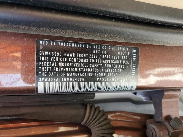 2016 VOLKSWAGEN BEETLE SE 3VWJ07AT1GM634086