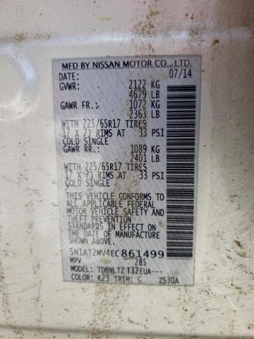 5N1AT2MV4EC861499 Nissan ROGUE S