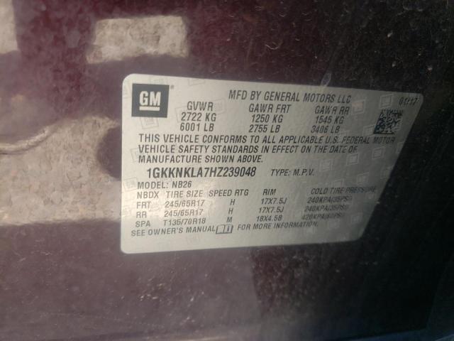 1GKKNKLA7HZ239048 GMC ACADIA SLE
