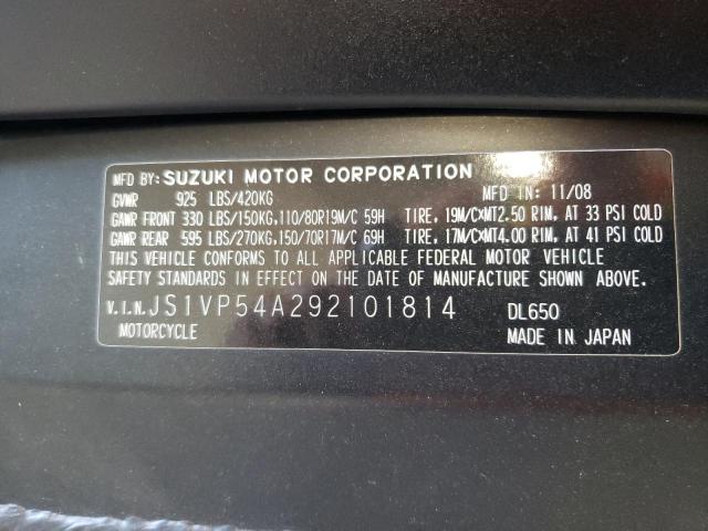 2009 SUZUKI DL650 JS1VP54A292101814