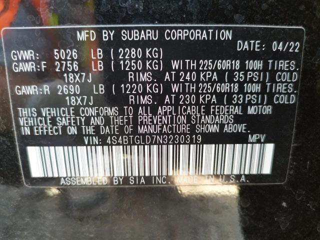 2022 SUBARU OUTBACK ON 4S4BTGLD7N3230319