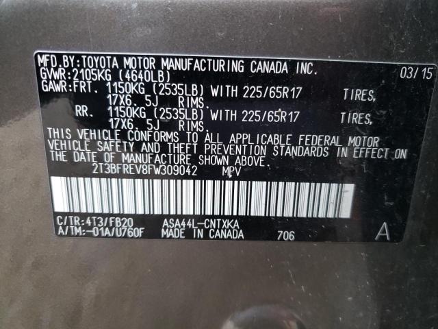 2015 TOYOTA RAV4 - 2T3BFREV8FW309042