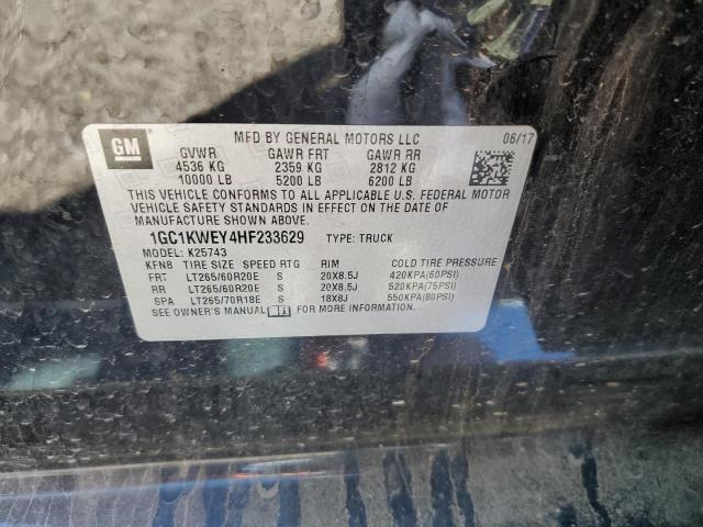 2017 CHEVROLET SILVRDO LT 1GC1KWEY4HF233629