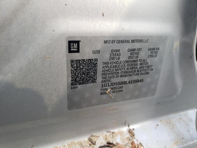 2020 CHEVROLET SONIC LT - 1G1JD5SB8L4105945