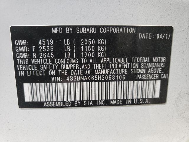 4S3BNAK65H3063106 Subaru Legacy 2.5i Limited
