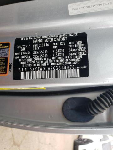 2016 HYUNDAI SANTA FE S - 5XYZWDLA7GG314976