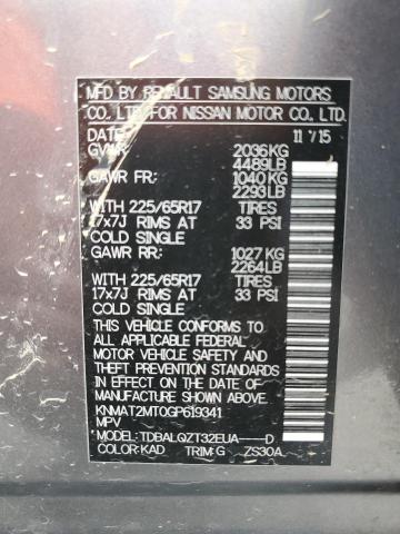 KNMAT2MT0GP619341 Nissan ROGUE S