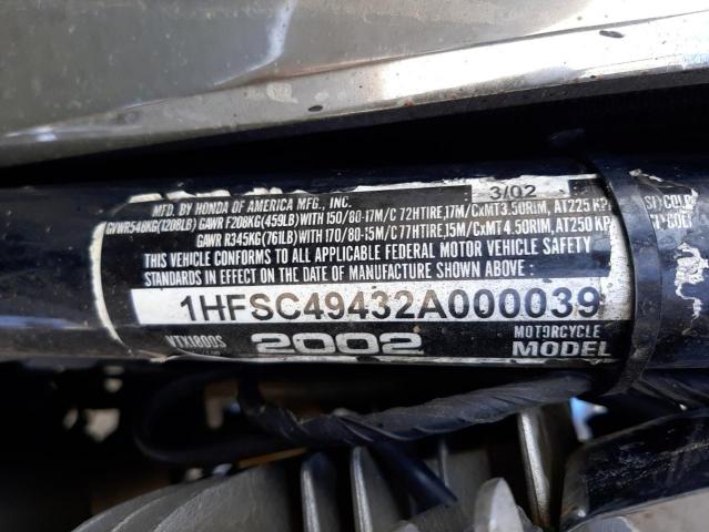 2002 HONDA VTX1800 S 1HFSC49432A000039