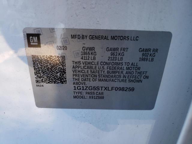 2020 CHEVROLET MALIBU RS - 1G1ZG5STXLF098259
