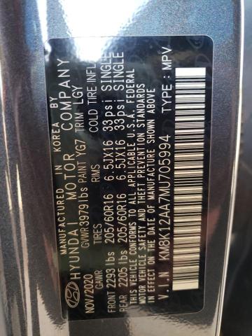 2021 HYUNDAI KONA KM8K12AA7MU705994