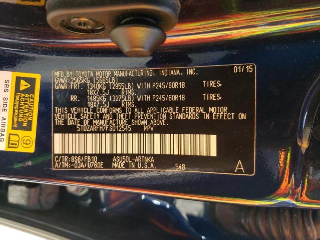 2015 TOYOTA HILANDR LE 5TDZARFH7FS012545